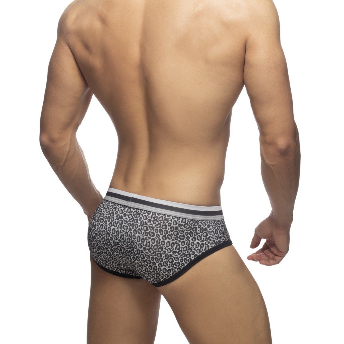 ADDICTED LEOPARD STRIPES BRIEF - CHARCOAL