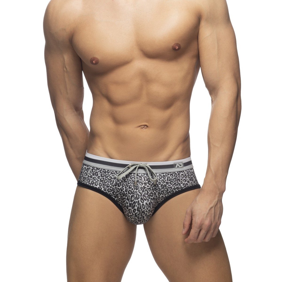 ADDICTED LEOPARD STRIPES BRIEF - CHARCOAL