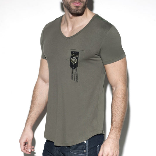 ES COLLECTION CHAINS SHIELD T-SHIRT - KHAKI - ADDICTED SA