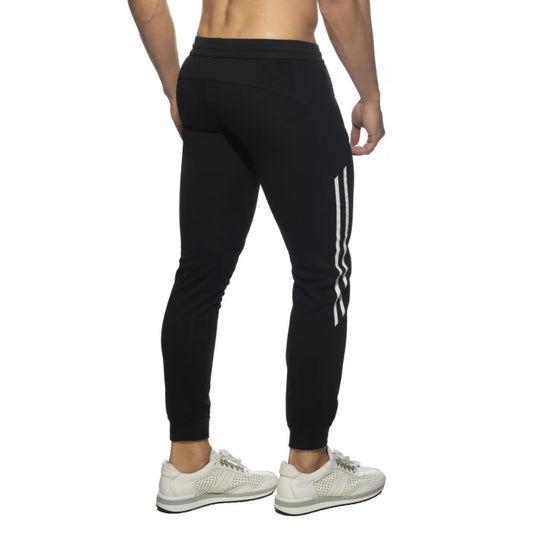 ADDICTED DOUBLE ZIP JOGGING PANTS - BLACK