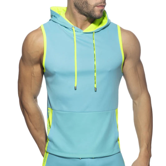 ADDICTED SLEEVELESS AD HOODIE - TURQUOISE - ADDICTED SA