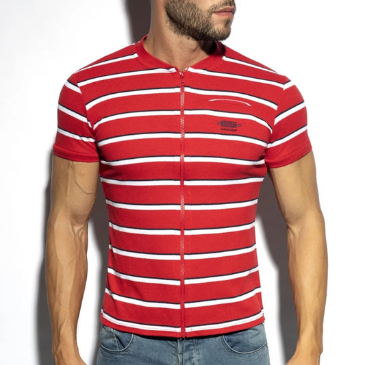 ES COLLECTION STRIPES POLO SHIRT - RED - ADDICTED SA