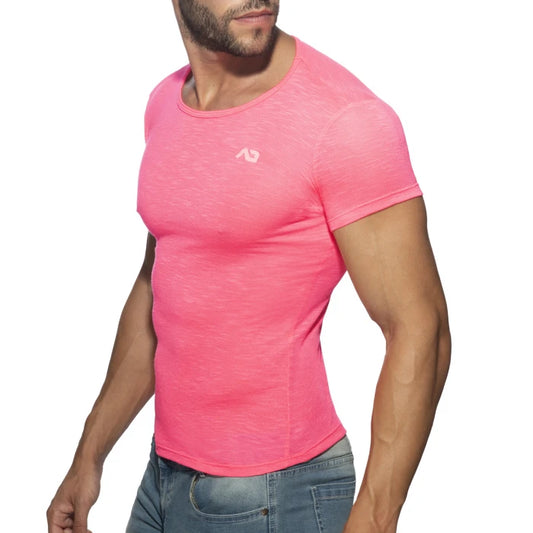 ADDICTED THIN FLAME T-SHIRT - NEON PINK