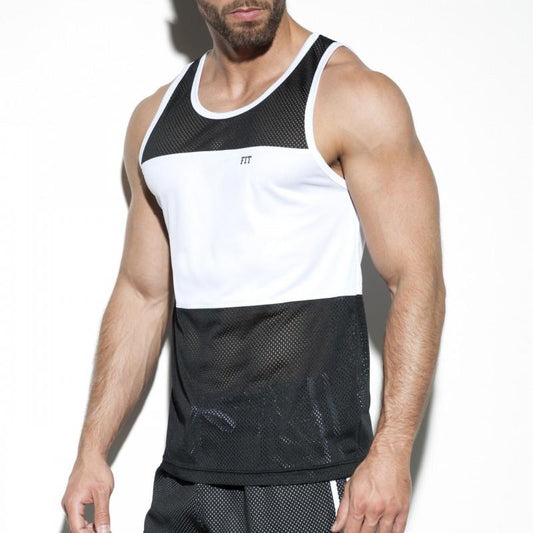 ES COLLECTION FITNESS MESH TANK TOP - BLACK