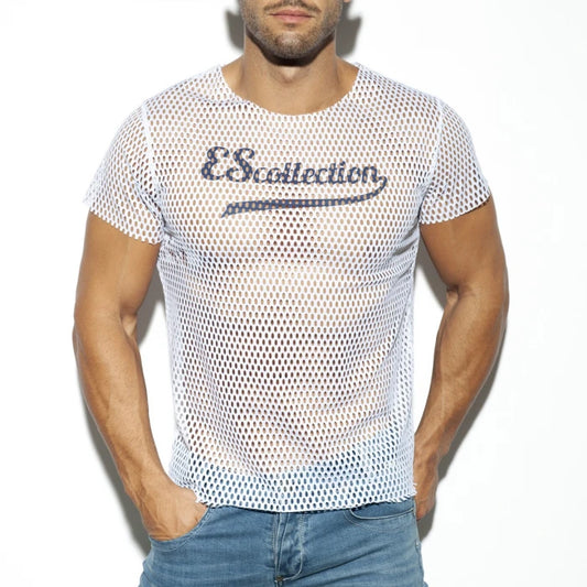 ES COLLECTION OPEN MESH T-SHIRT - WHITE - ADDICTED SA
